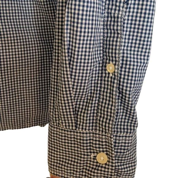 H&M L.O.G.G. MENS SIZE MED  BLUE & WHITE  CHECK LONG SLEEVE BUTTON DOWN SHIRT - Picture 7 of 11